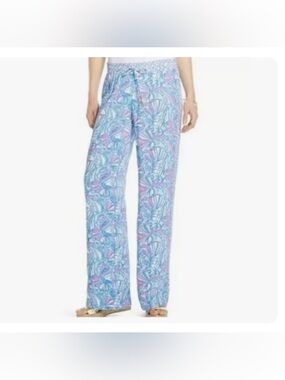 Lilly Pulitzer for Target lounge pants w/ blue and pink seashell pattern